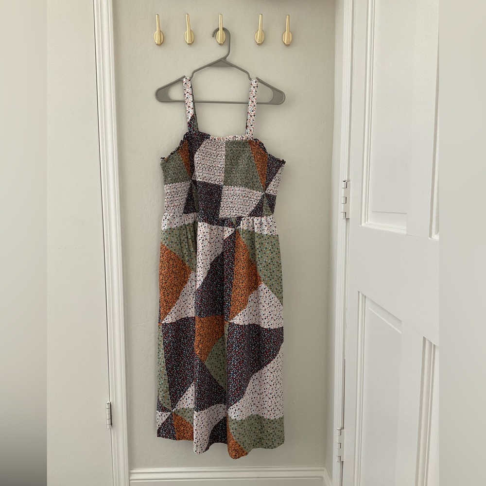 Universal Threads Multicolored Sleeveless Dress With Smocking, Sz XL